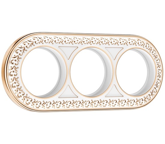 Рамка на 3 поста (белое золото) (WL70-frame-03)