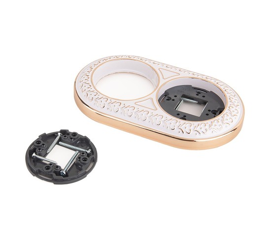 Рамка на 2 поста (белое золото) (WL70-frame-02)