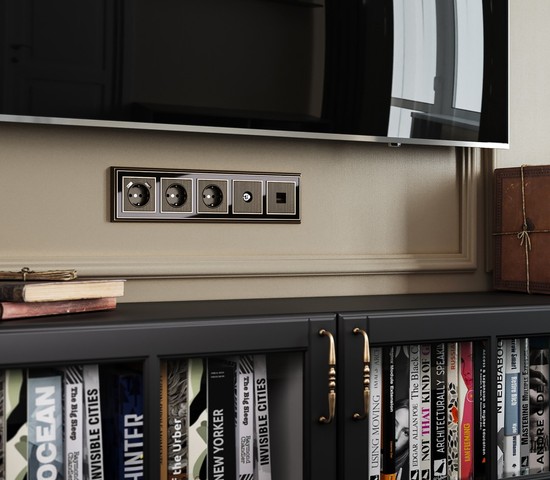 Рамка на 5 постов (бронза/черный) (WL17-Frame-05)