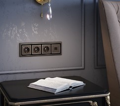 Рамка на 4 поста (бронза/черный) (WL17-Frame-04)