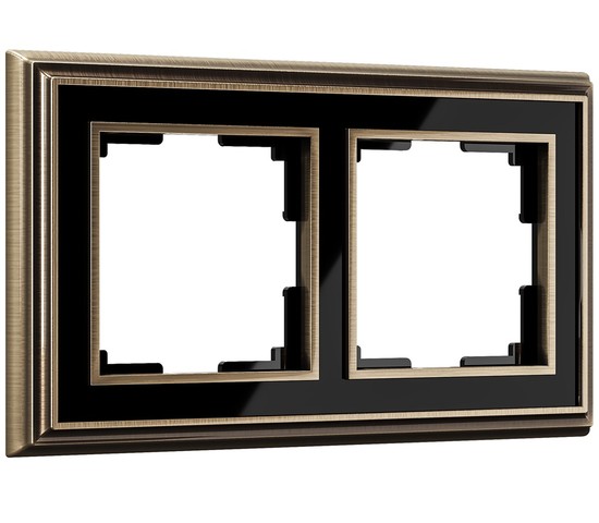 Рамка на 2 поста (бронза/черный) (WL17-Frame-02)
