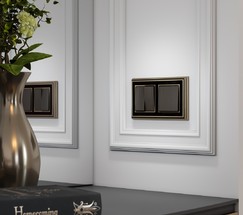 Рамка на 2 поста (бронза/черный) (WL17-Frame-02)