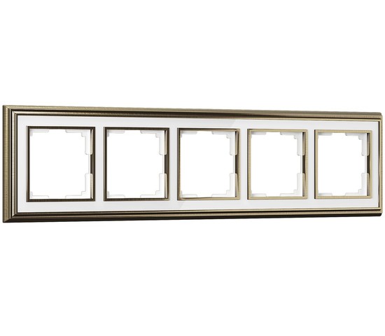Рамка на 5 постов (бронза/белый) (WL17-Frame-05)