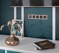 Рамка на 5 постов (бронза/белый) (WL17-Frame-05)