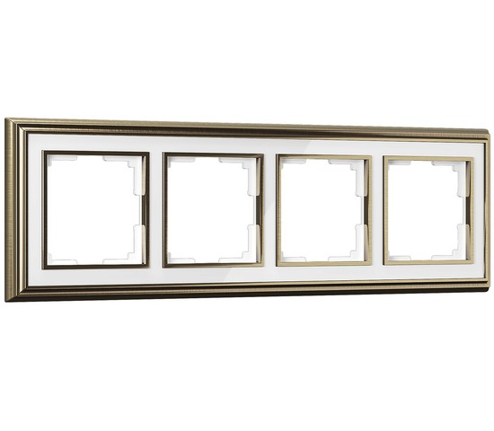 Рамка на 4 поста (бронза/белый) (WL17-Frame-04)