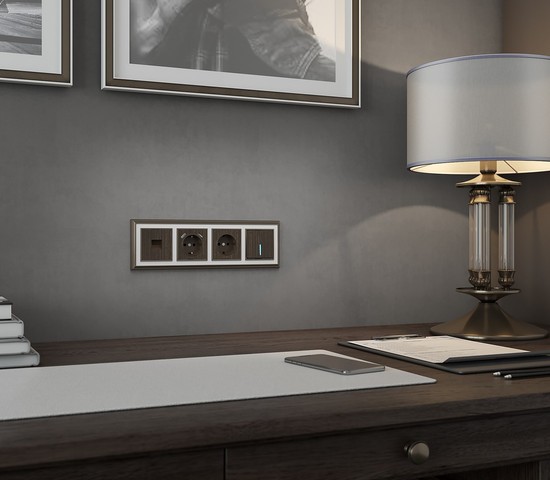 Рамка на 4 поста (бронза/белый) (WL17-Frame-04)