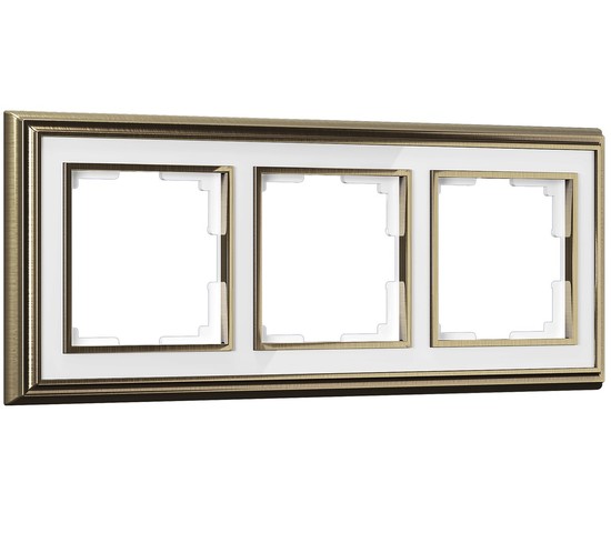 Рамка на 3 поста (бронза/белый) (WL17-Frame-03)