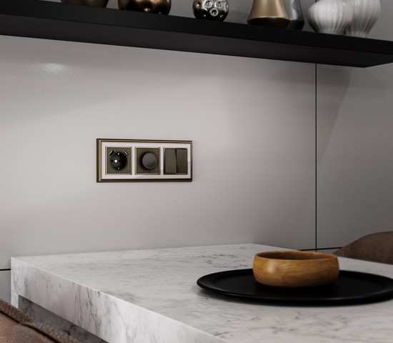 Рамка на 3 поста (бронза/белый) (WL17-Frame-03)