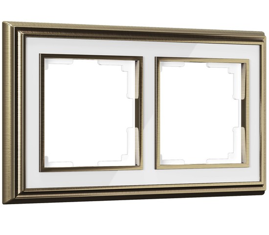 Рамка на 2 поста (бронза/белый) (WL17-Frame-02)
