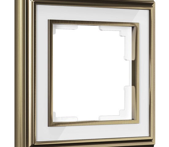 Рамка на 1 пост (бронза/белый) (WL17-Frame-01)