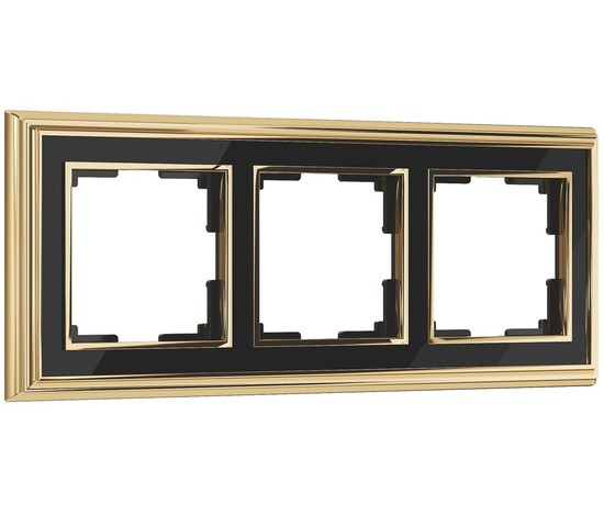 Рамка на 3 поста (золото/черный) (WL17-Frame-03)