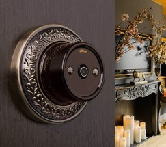 ТВ розетка (коричневый) Ретро (WL18-02-05)