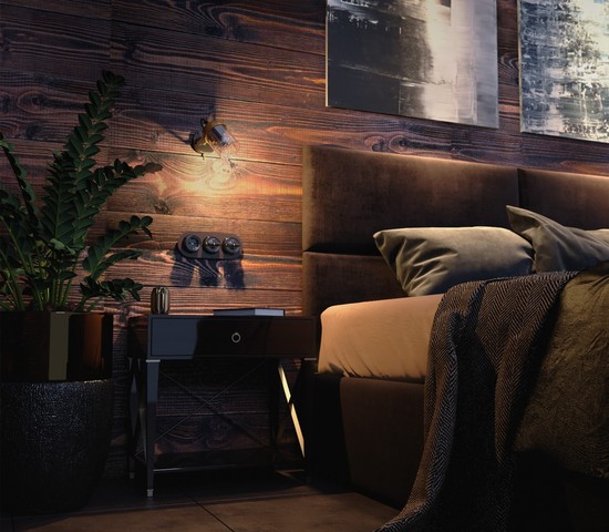 Выключатель на 4 положения двухклавишный (коричневый) Ретро (W5620014)