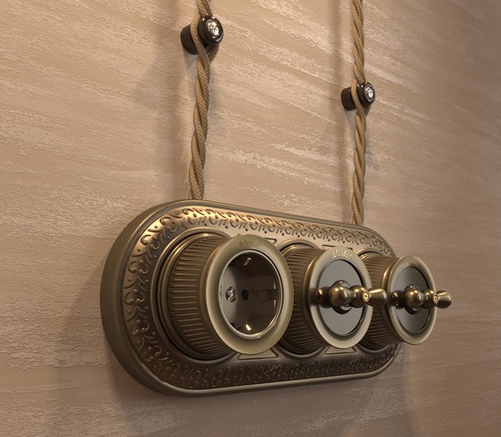 Рамка на 3 поста (бронза) (WL70-frame-03)