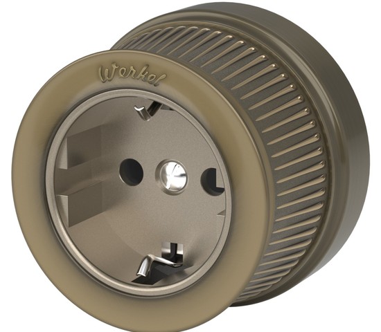 Розетка с заземлением (бронзовый) Ретро (W5771012)