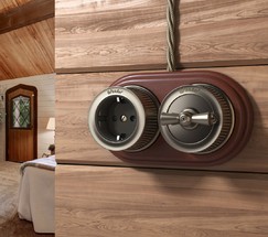 Розетка с заземлением (бронзовый) Ретро (W5771012)