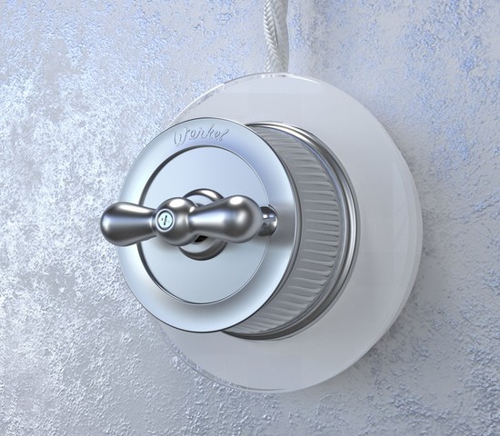 Переключатель одноклавишный (Матовый хром) Ретро (WL19-01-03)