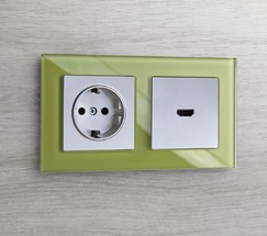 Рамка на 2 поста (фисташковый,стекло) (WL01-Frame-02)