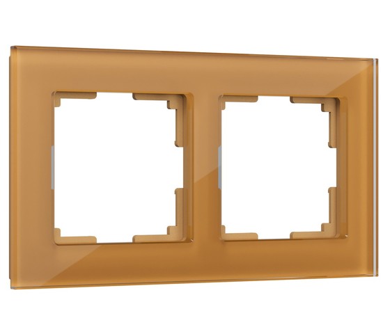 Рамка на 2 поста (бронзовый,стекло) (WL01-Frame-02)