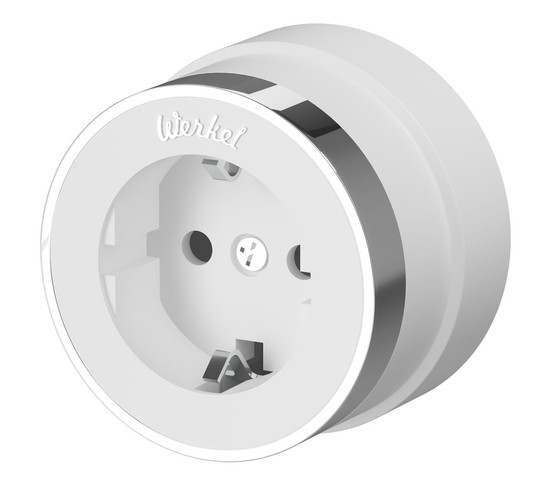 Розетка с заземлением Vintage (белый матовый/хром) (W5871050)