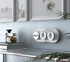 Розетка с заземлением Vintage (белый матовый/хром) (W5871050)