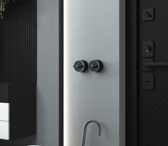 Переключатель одноклавишный Vintage (черный матовый/хром) (W5812051)