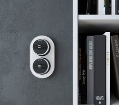 Выключатель на 4 положения двухклавишный Vintage (черный матовый/хром) (W5822051)