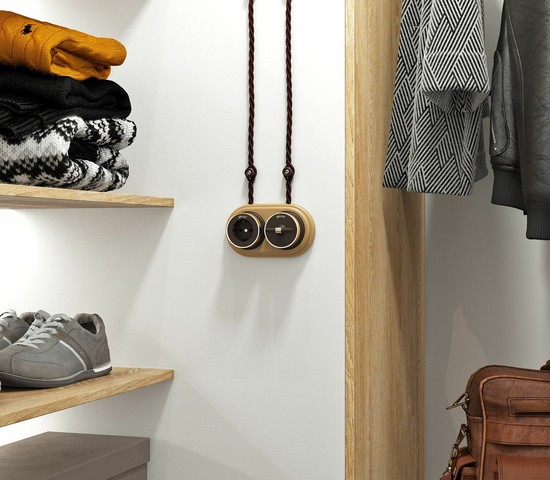 Переключатель одноклавишный Vintage (мокко матовый/хром) (W5812052)