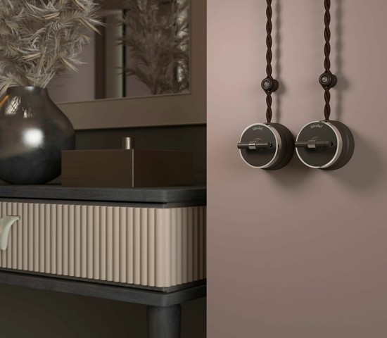 Переключатель одноклавишный Vintage (мокко матовый/хром) (W5812052)