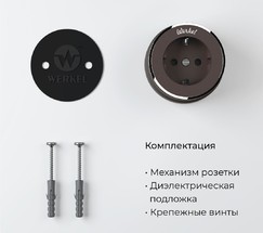 Розетка с заземлением Vintage (мокко матовый/хром) (W5871052)