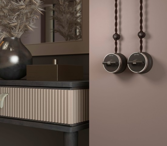 Выключатель на 4 положения двухклавишный Vintage (мокко матовый/хром) (W5822052)