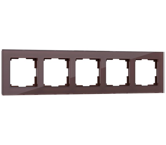 Рамка на 5 постов (мокко,стекло) (WL01-Frame-05)
