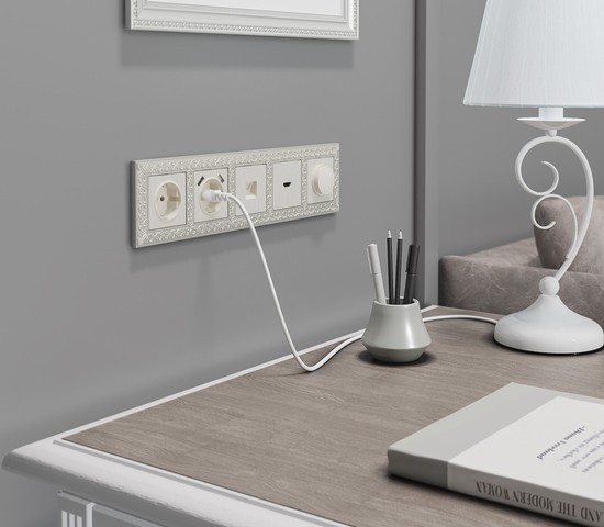 Рамка на 5 постов (жемчужный) (WL07-Frame-05)