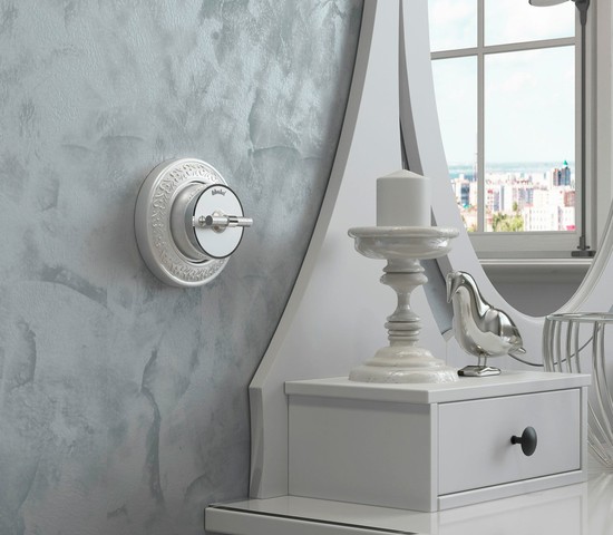 Выключатель на 4 положения двухклавишный Vintage (серебро матовый/хром) (W5822054)