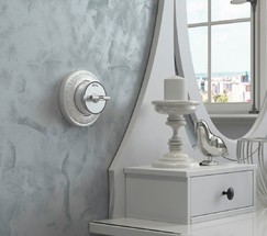 Выключатель на 4 положения двухклавишный Vintage (серебро матовый/хром) (W5822054)