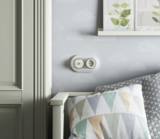 Выключатель на 4 положения двухклавишный Vintage (слоновая кость матовый/хром) (W5822055)