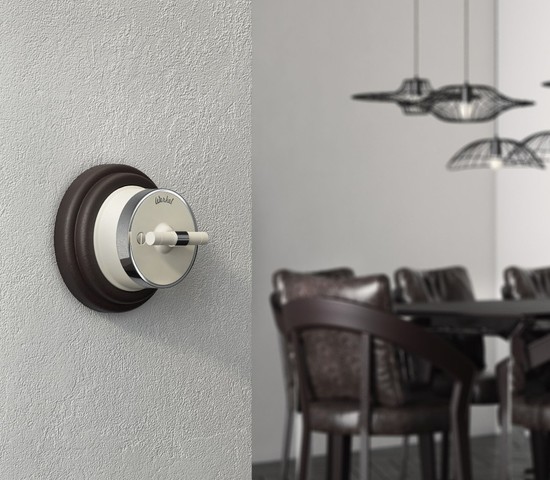 Выключатель на 4 положения двухклавишный Vintage (слоновая кость матовый/хром) (W5822055)