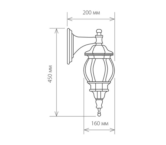 Универсальный уличный светильник 1001D черное золото / 9913-G (GL 1001D)