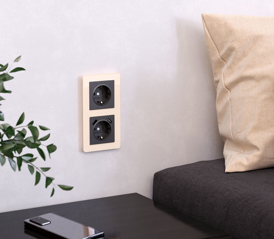 W0022743/ Рамка на 2 поста Acrylic (айвори)