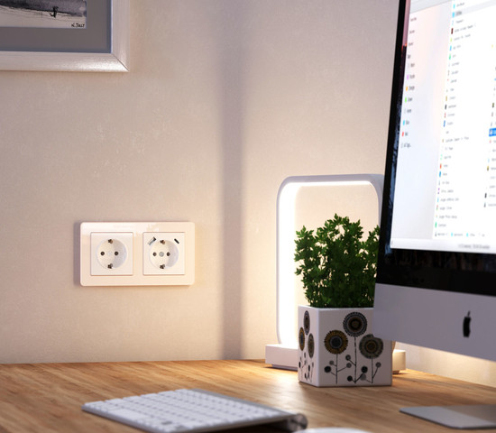 W0022743/ Рамка на 2 поста Acrylic (айвори)