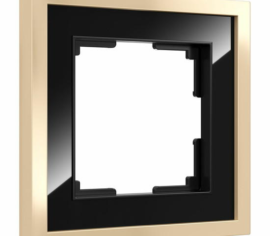 W0012852/ Рамка на 1 пост Baguette (черный/латунь)
