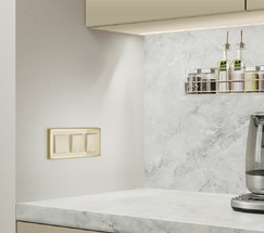 W0032851/ Рамка на 3 поста Baguette (айвори/латунь)