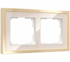 W0022851/ Рамка на 2 поста Baguette (айвори/латунь)