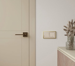 W0022851/ Рамка на 2 поста Baguette (айвори/латунь)