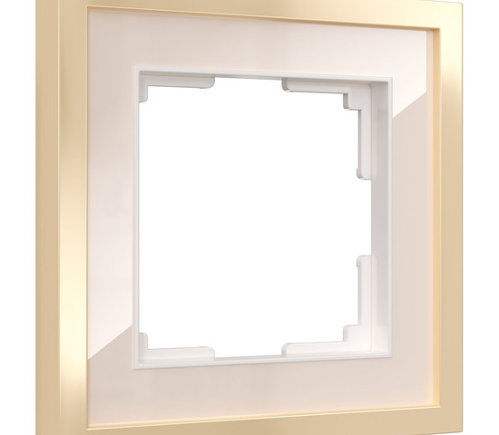 W0012851/ Рамка на 1 пост Baguette (айвори/латунь)