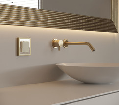 W0012851/ Рамка на 1 пост Baguette (айвори/латунь)