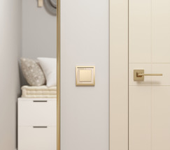 W0012851/ Рамка на 1 пост Baguette (айвори/латунь)