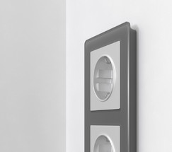 W0032704/ Рамка на 3 поста Acrylic (графит)