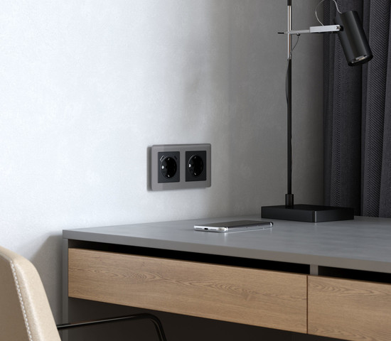 W0022704/ Рамка на 2 поста Acrylic (графит)