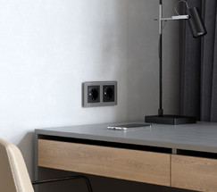 W0022704/ Рамка на 2 поста Acrylic (графит)